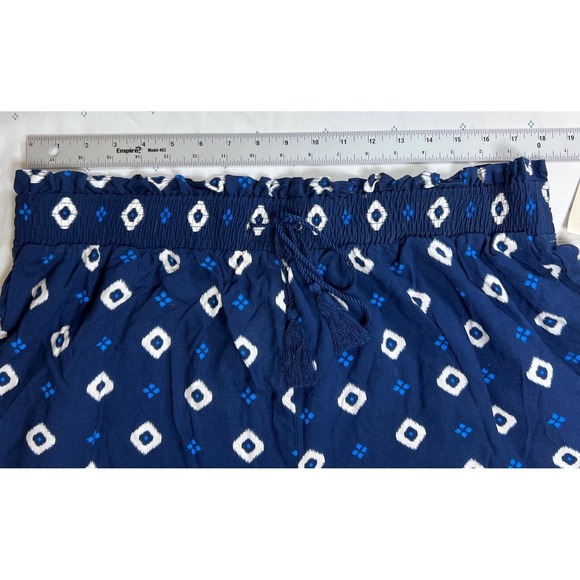 TERRA & SKY Blue Geo Print Crop Pants Wide Leg Relaxed Fit 16-18 NWT Women's 1X - Picture 7 of 9